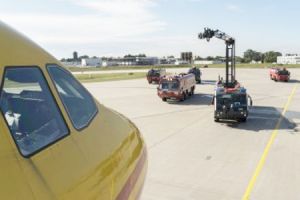 Notfallübung am Flughafen Leipzig/Halle