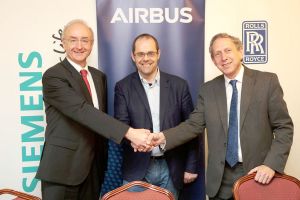 Tech-Riesen arbeiten am hybrid-elektrischen Airliner