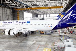 Lufthansa: A320 mit Sonderbemalung zur EU-Wahl