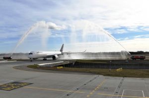 Rückkehr nach Rekordflug: Lufthansa A350 in München