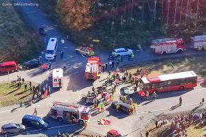 Rettungshubschrauber Teil der Massenanfall-Übung
