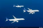 Großraum Flugzeug Familien Ausflug: A330 und A380 mit A350 XWB