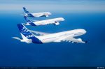 Großraum Flugzeug Familien Ausflug: A330 und A380 mit A350 XWB