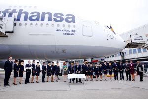 Flugzeugtaufe einer A380 der Lufthansa auf den Namen Düsseldorf