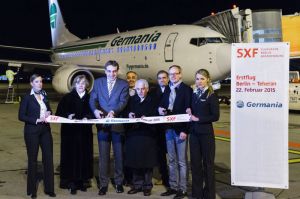 Erstflug der Germania-Verbindung Berlin – Teheran