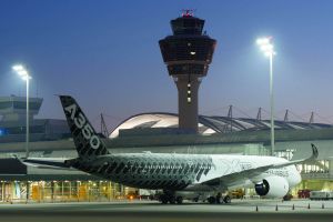 A350-900 XWB landet erstmals am Flughafen München