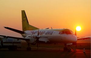 Saab 340 Frachter der RAF AVIA am Cochstedt Airport