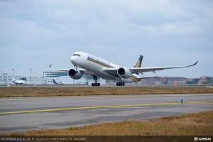 Airbus A350 XWB für Singapore Airlines in der Luft