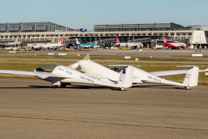 Pipistrel mit Brennstoffzelle am Flughafen Stuttgart