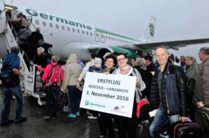 Rostock – Lanzarote mit Germania-Airbus abgehoben