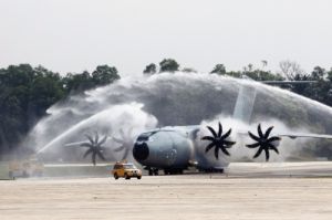 A400M für die RMAF bringt Hilfsgüter nach Malaysia
